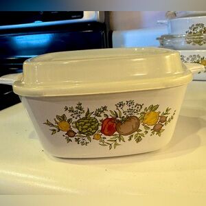 Vintage CorningWare “Spice of Life” 2.75 Cup Baking Dish w/ Plastic Lid P-43-B